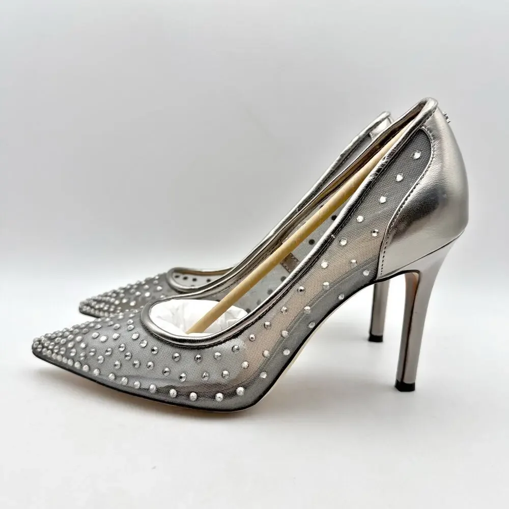Sam Edelman Womens Hazel Pumps US 7.5 M EU 38 Grey Mesh Stiletto NWOB